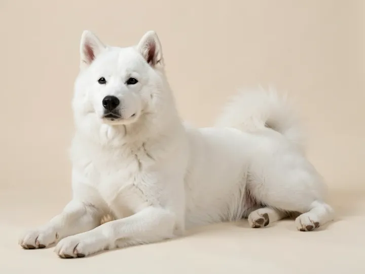 Akita liegend, KI-generiertes Bild