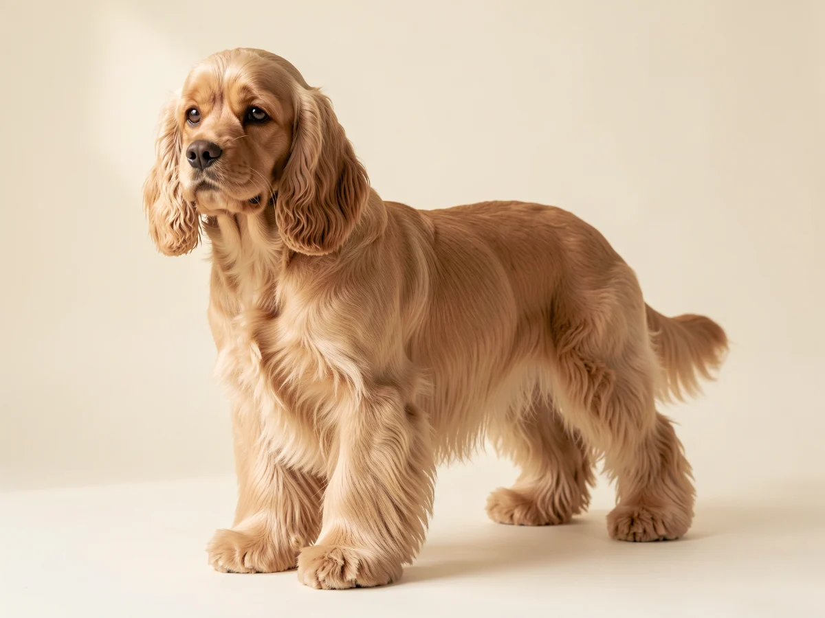 American Cocker Spaniel stehend, KI-generiertes Bild