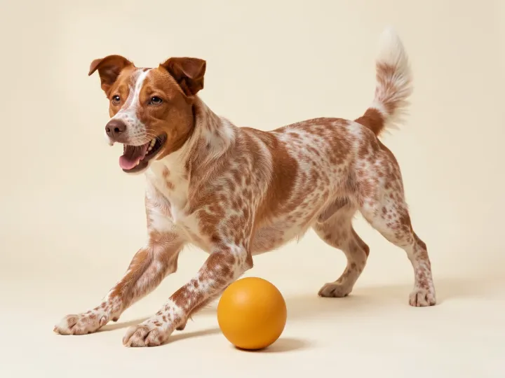 Australian Cattle Dog spielend, KI-generiertes Bild