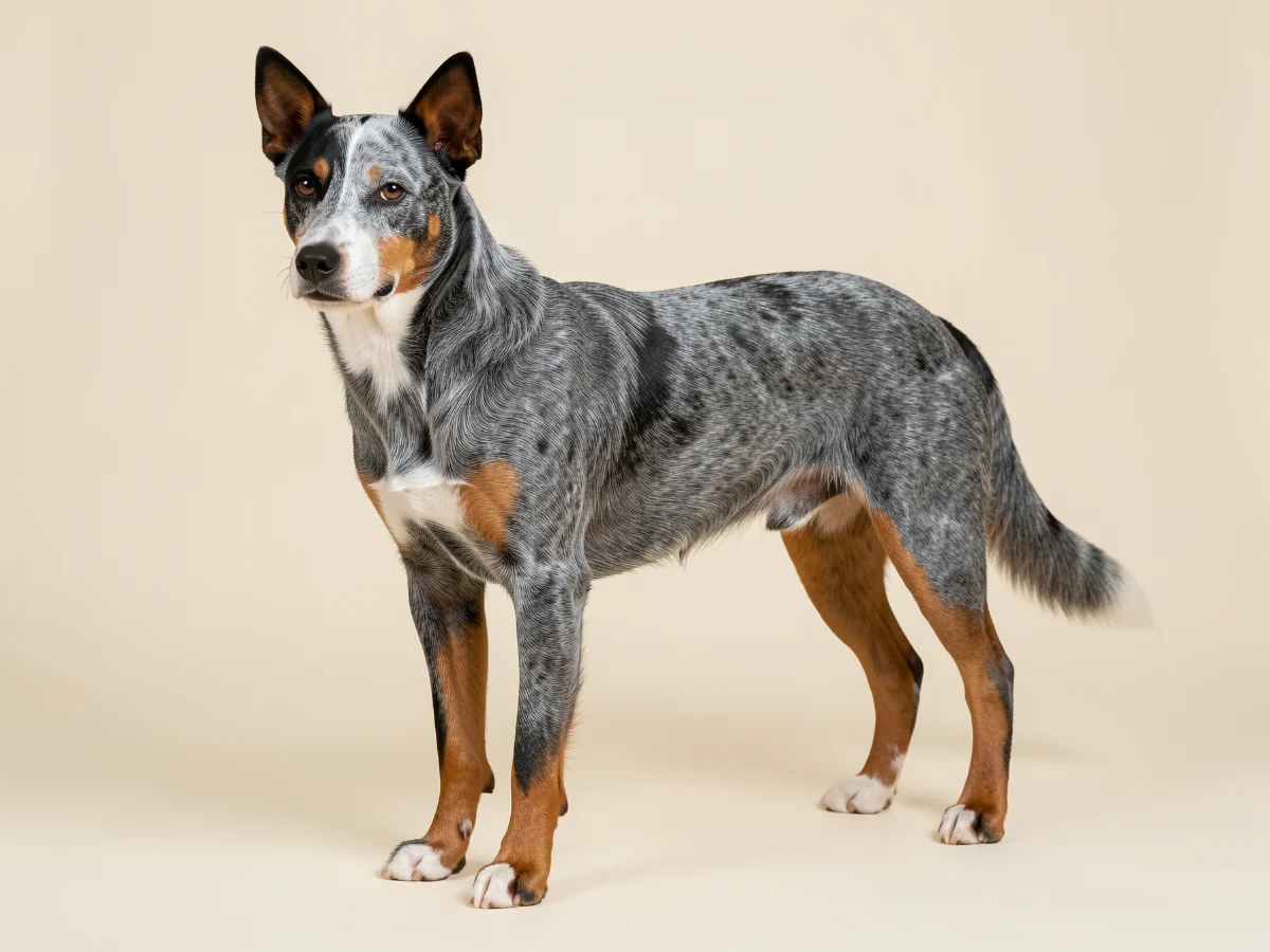 Australian Cattle Dog stehend, KI-generiertes Bild