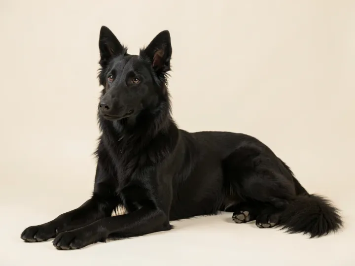 Australian Kelpie liegend, KI-generiertes Bild