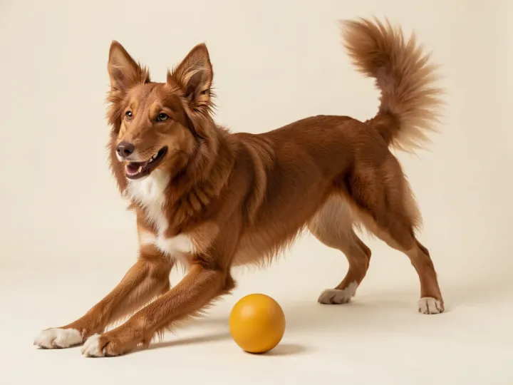 Australian Kelpie spielend, KI-generiertes Bild