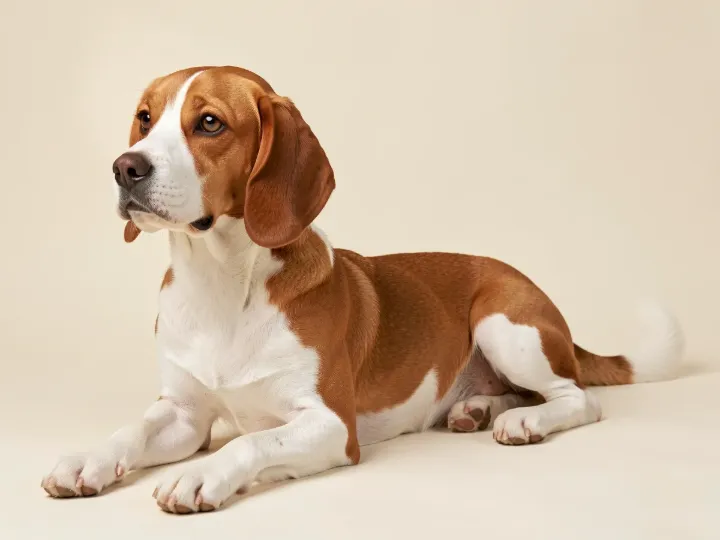 Beagle liegend, KI-generiertes Bild