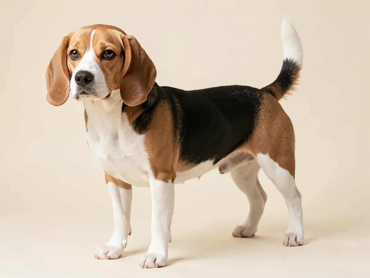 Beagle stehend, KI-generiertes Bild