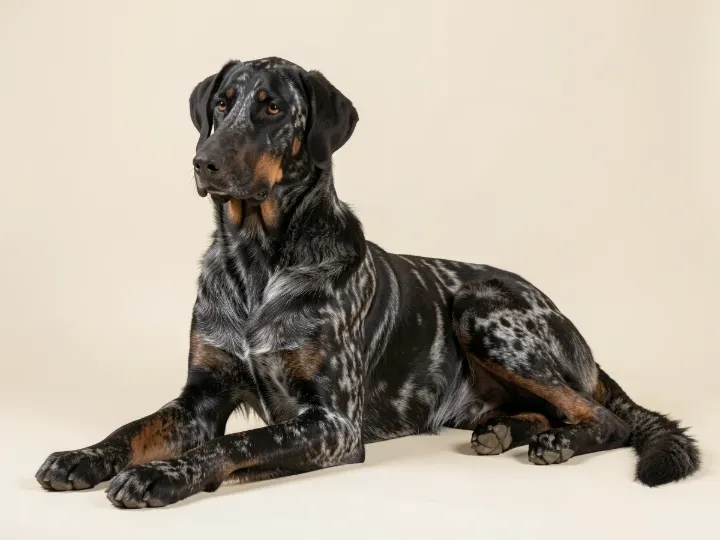 Beauceron liegend, KI-generiertes Bild