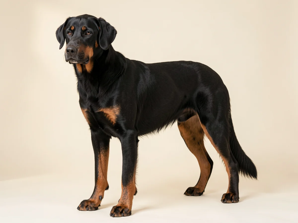Beauceron stehend, KI-generiertes Bild