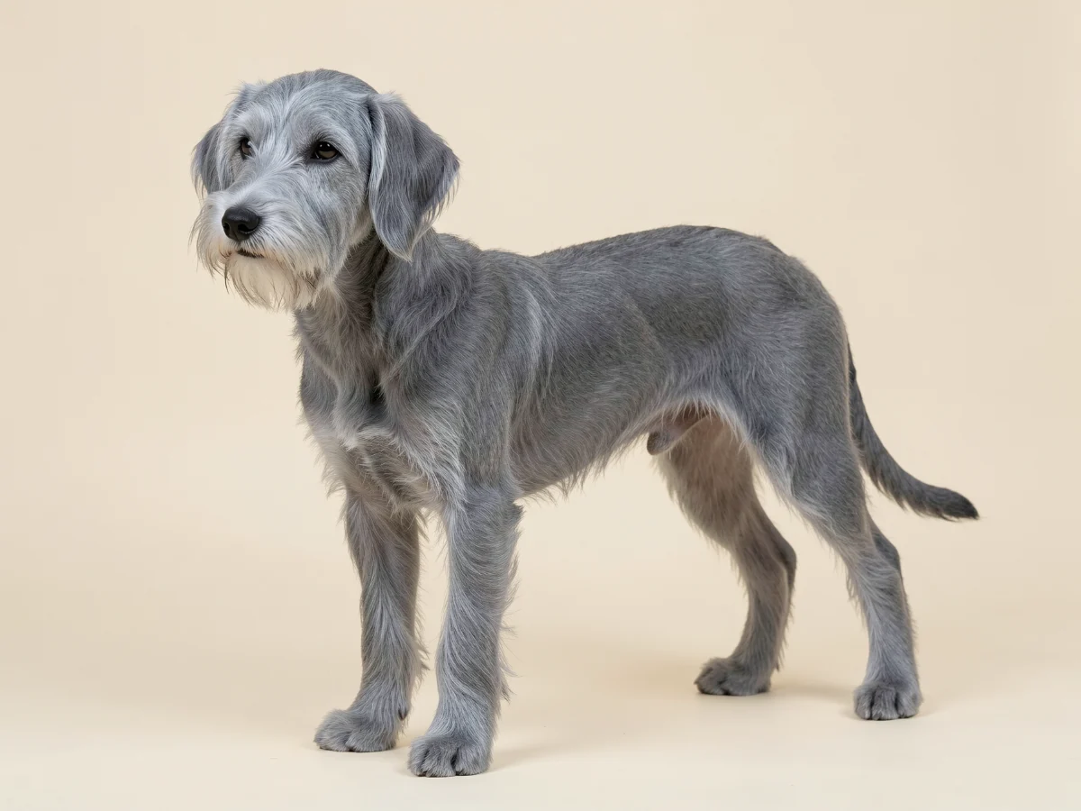 Bedlington Terrier stehend, KI-generiertes Bild