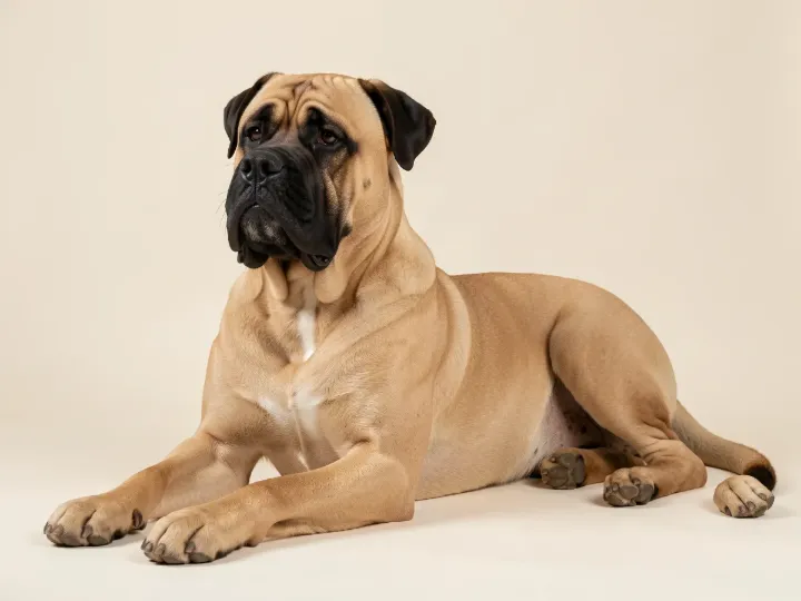 Boerboel liegend, KI-generiertes Bild