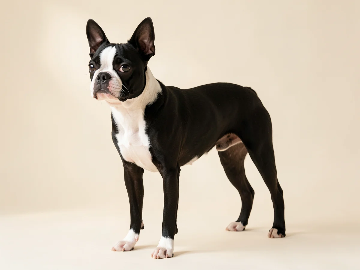 Boston Terrier stehend, KI-generiertes Bild