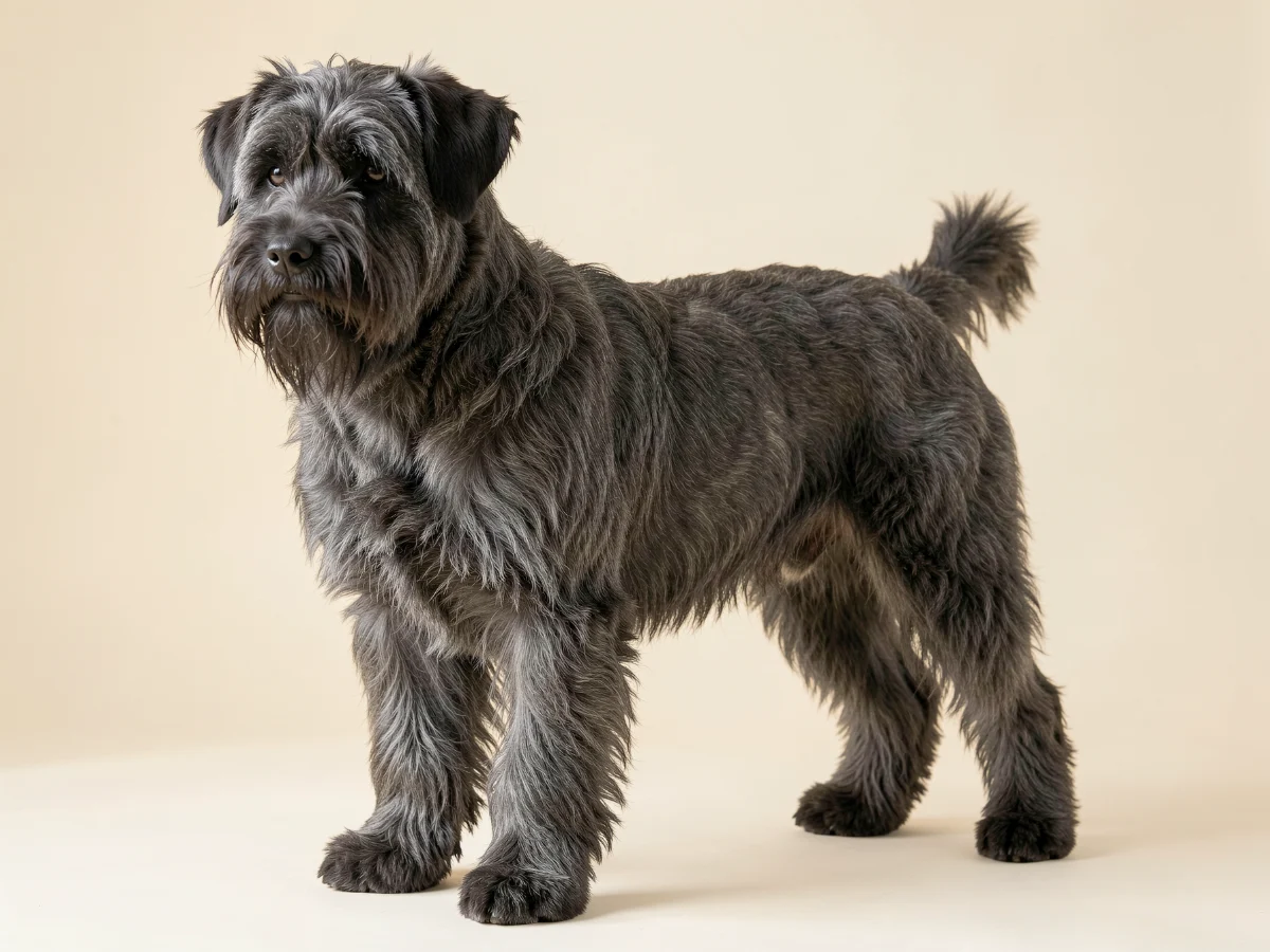 Bouvier des Flandres stehend, KI-generiertes Bild