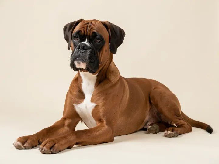 Boxer liegend, KI-generiertes Bild