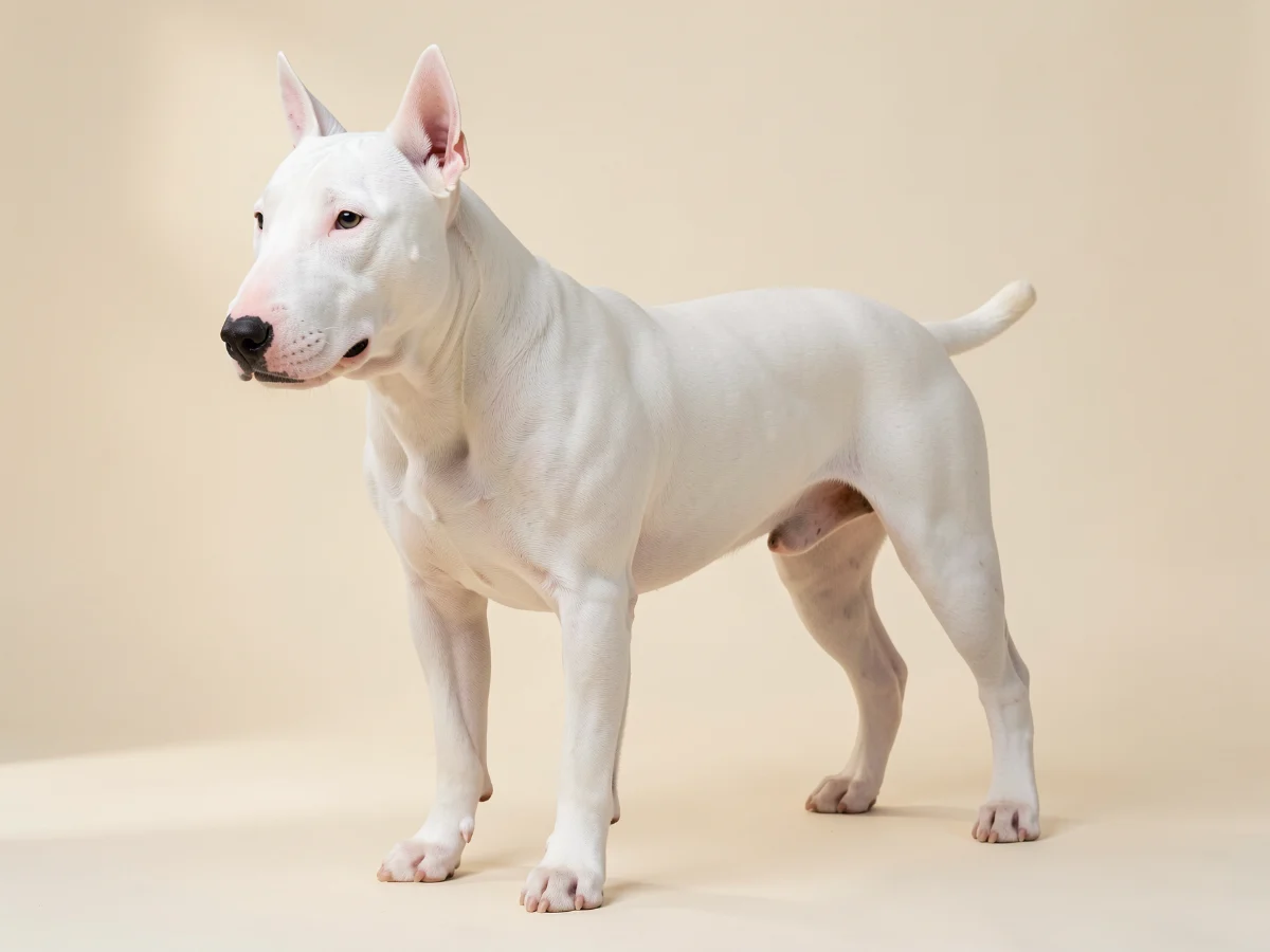 Bullterrier stehend, KI-generiertes Bild