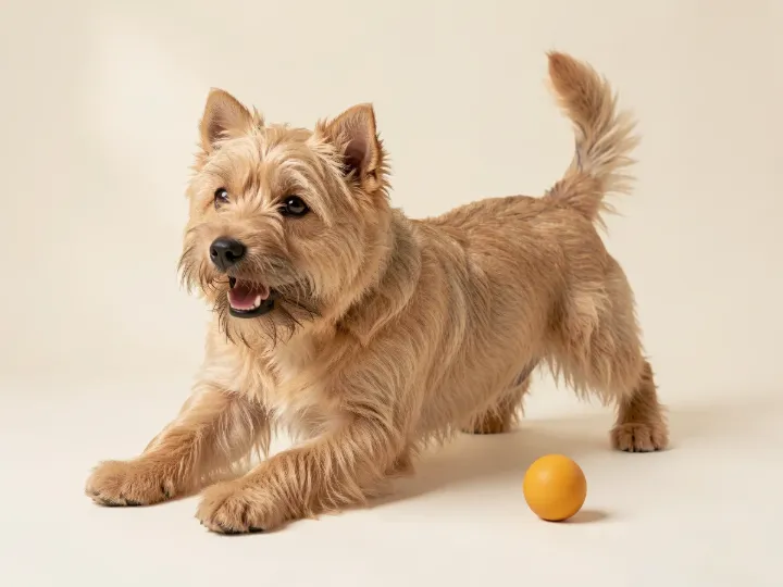 Cairn Terrier spielend, KI-generiertes Bild