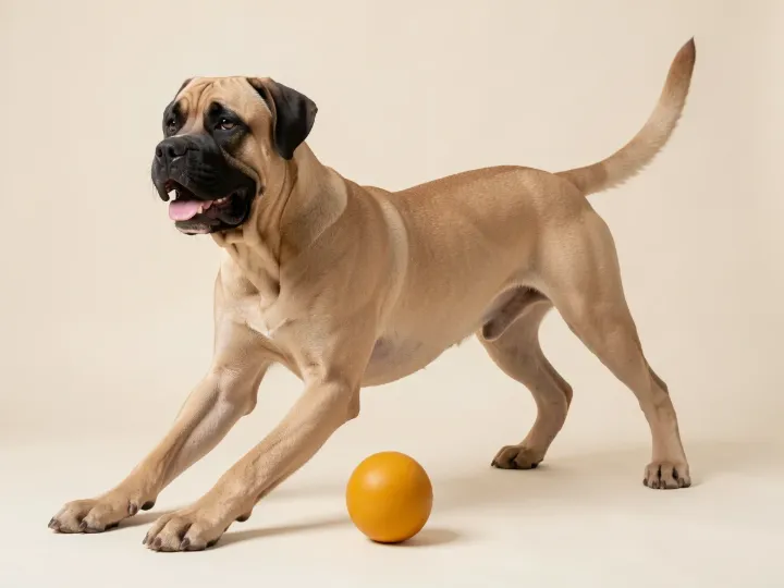 Cane Corso spielend, KI-generiertes Bild