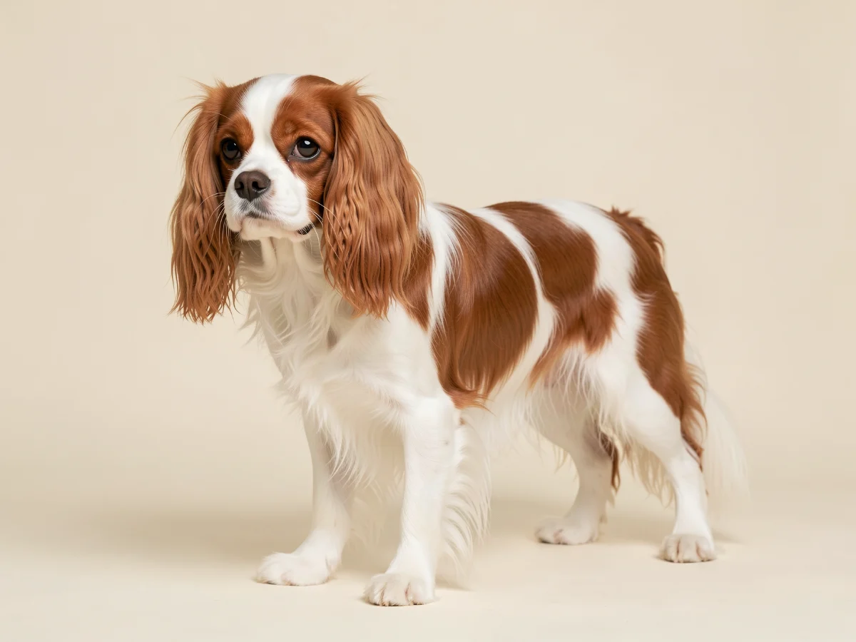 Cavalier King Charles Spaniel stehend, KI-generiertes Bild