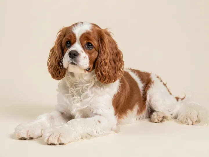 Cavapoo liegend, KI-generiertes Bild