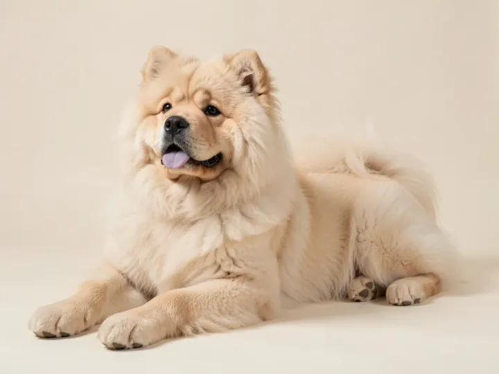 Chow-Chow liegend, KI-generiertes Bild