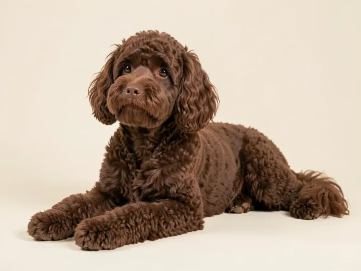 Cockapoo liegend, KI-generiertes Bild