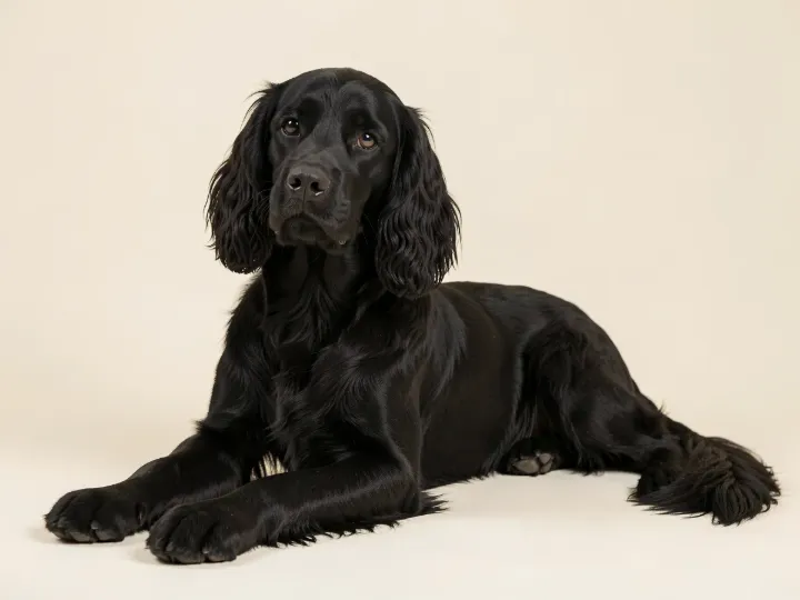 Cocker Spaniel liegend, KI-generiertes Bild
