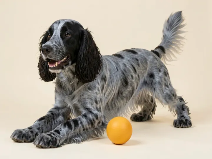 Cocker Spaniel spielend, KI-generiertes Bild