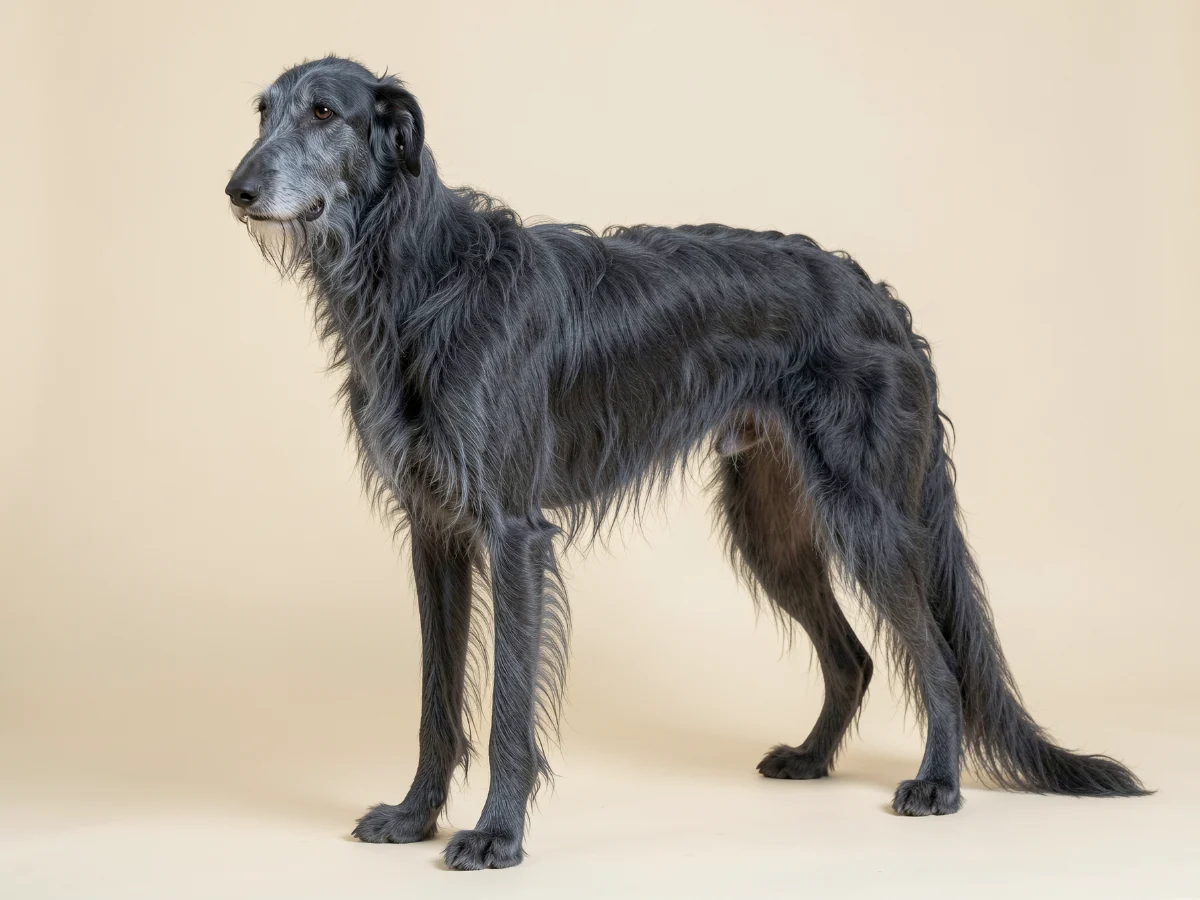Deerhound stehend, KI-generiertes Bild