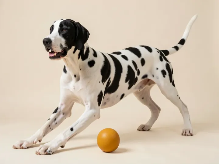 Deutsche Dogge spielend, KI-generiertes Bild