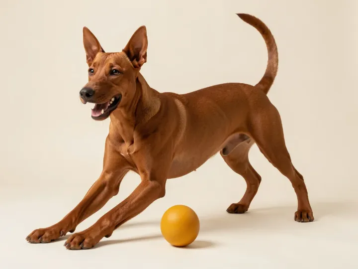 Deutscher Pinscher spielend, KI-generiertes Bild