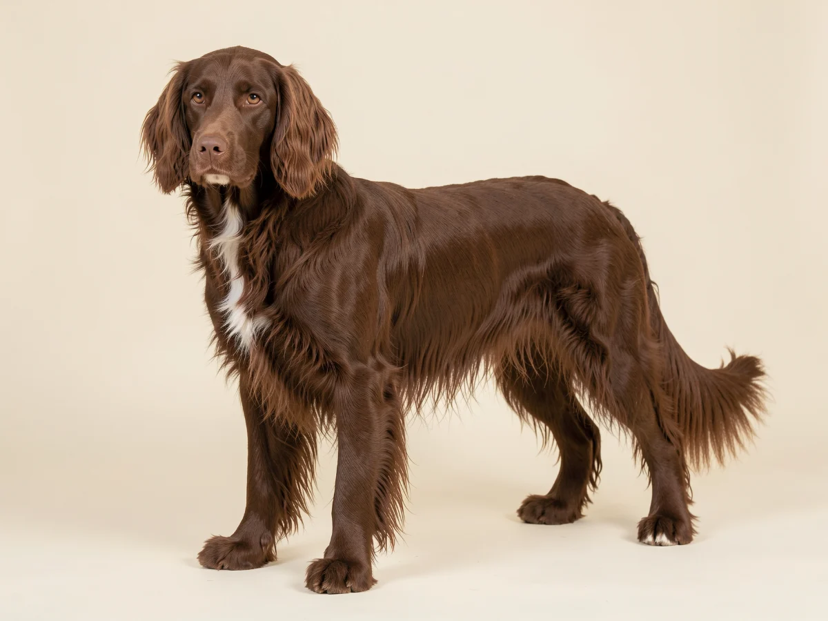 Deutscher Wachtelhund stehend, KI-generiertes Bild