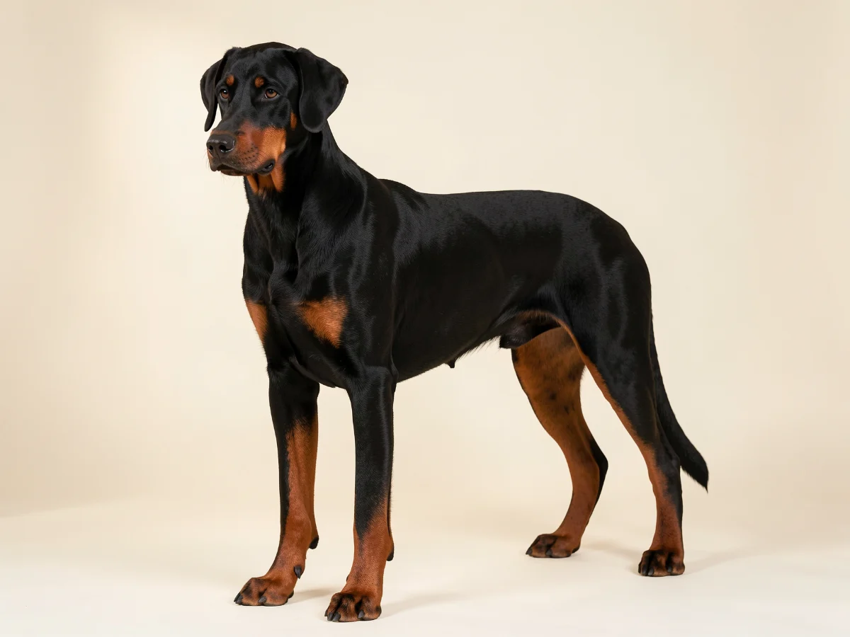 Dobermann stehend, KI-generiertes Bild