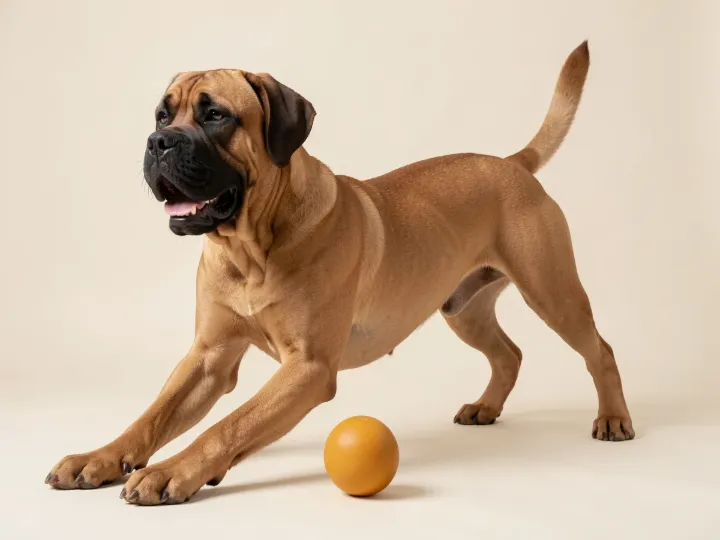 Dogo Canario spielend, KI-generiertes Bild