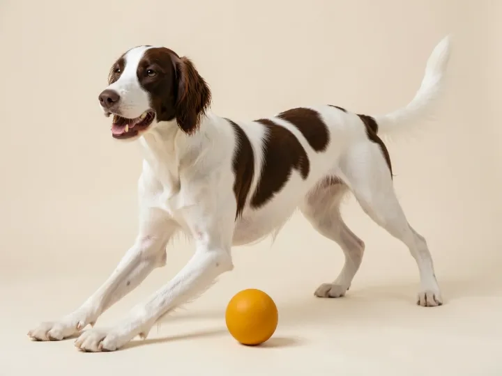 English Pointer spielend, KI-generiertes Bild
