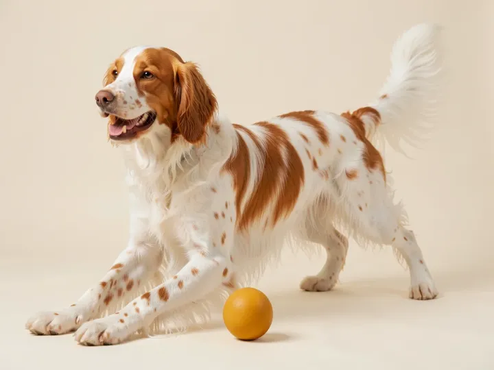 English Setter spielend, KI-generiertes Bild