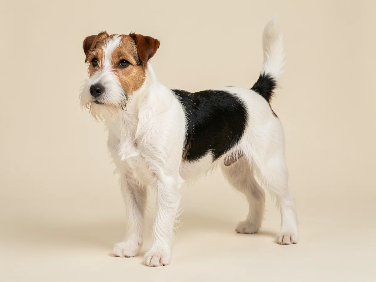 Foxterrier (Drahthaar) stehend, KI-generiertes Bild