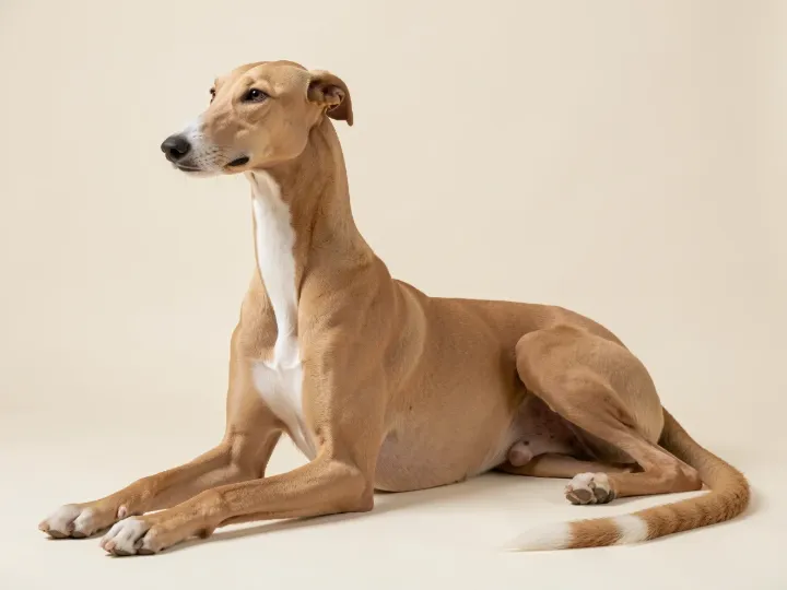 Greyhound liegend, KI-generiertes Bild