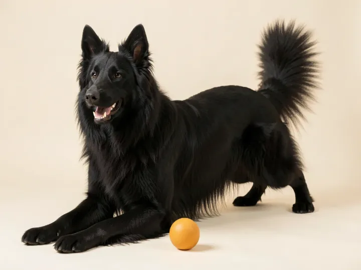 Groenendael spielend, KI-generiertes Bild