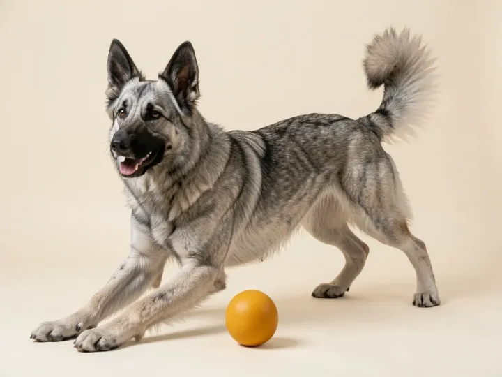 Holländischer Schäferhund spielend, KI-generiertes Bild