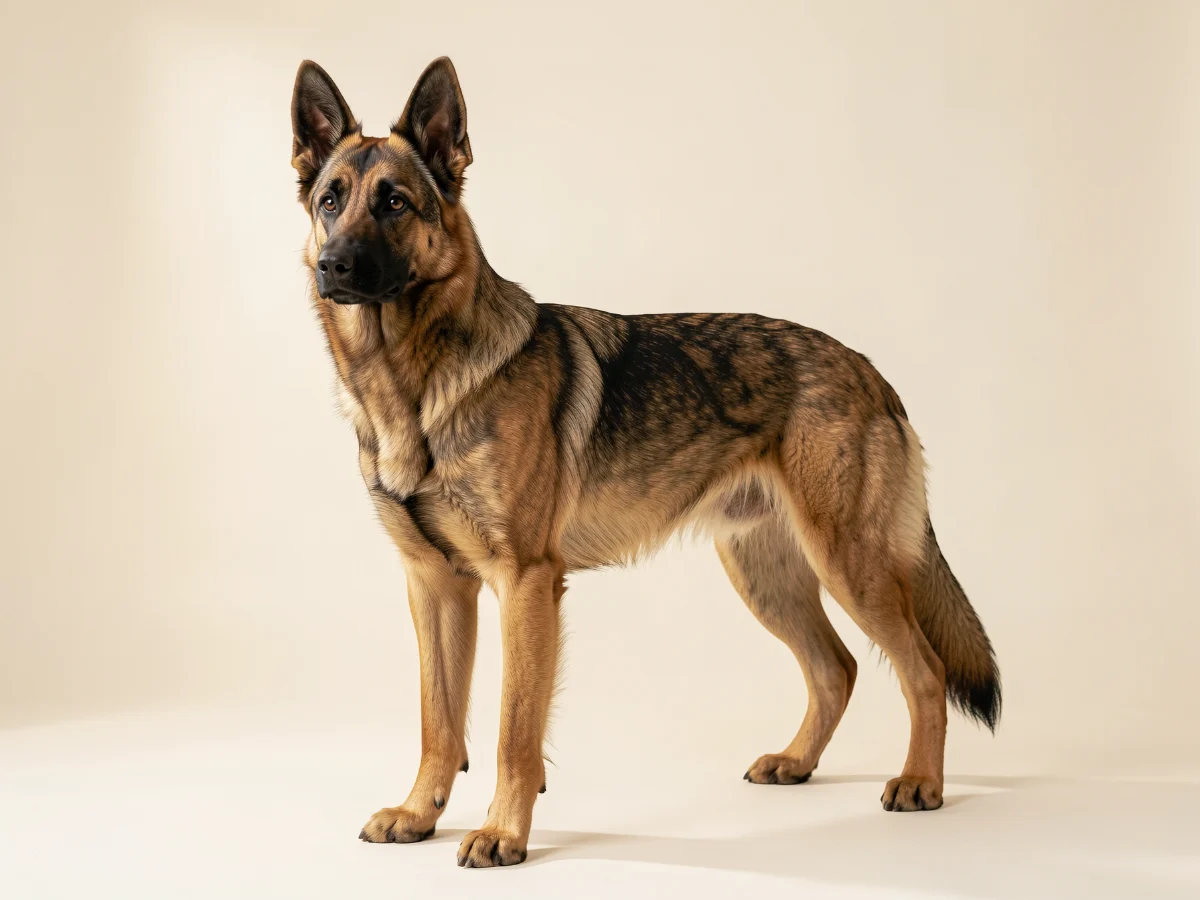 Holländischer Schäferhund stehend, KI-generiertes Bild