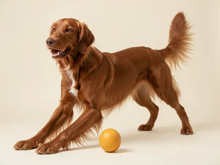 Irish Setter spielend, KI-generiertes Bild