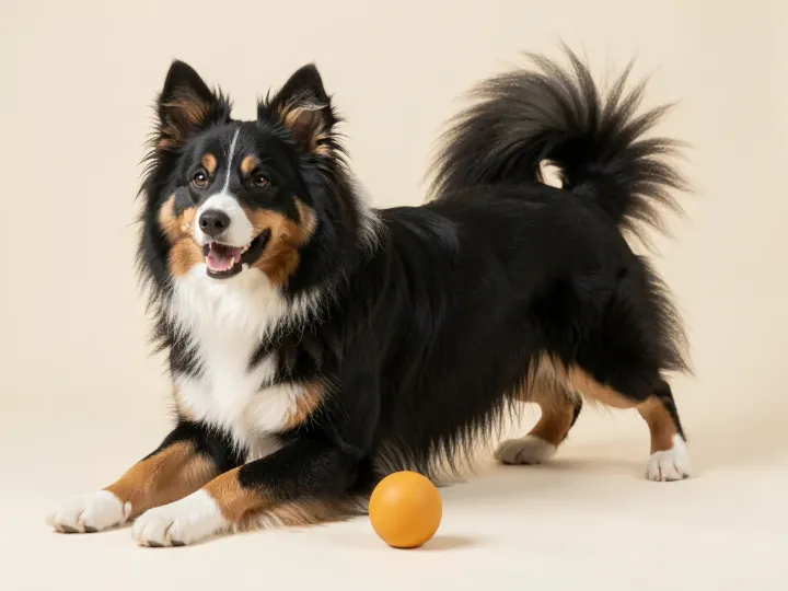 Islandhund spielend, KI-generiertes Bild