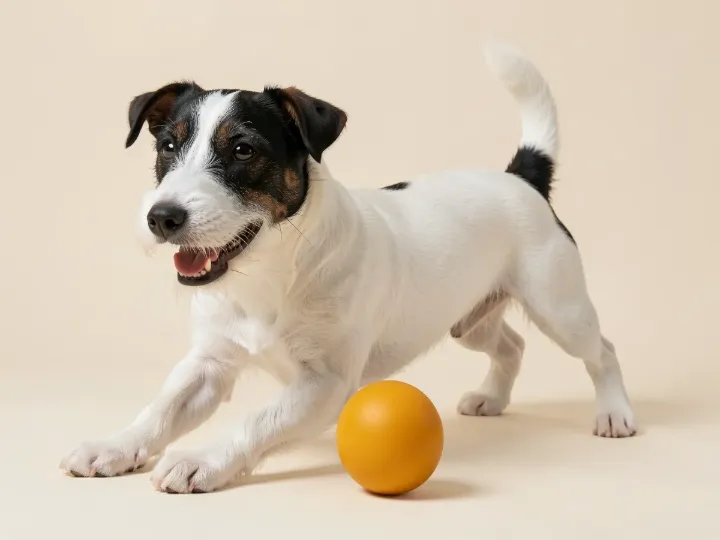 Jack Russell Terrier spielend, KI-generiertes Bild
