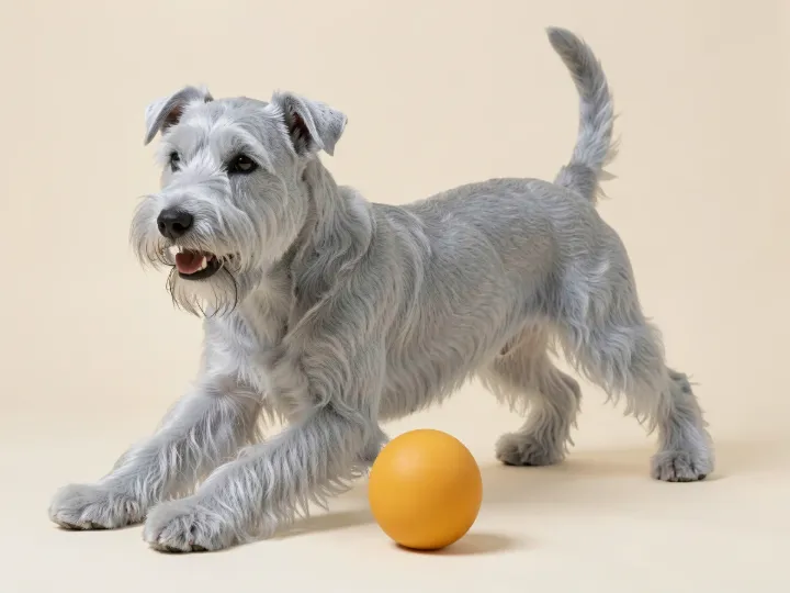 Kerry Blue Terrier spielend, KI-generiertes Bild