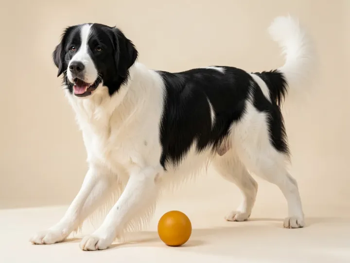 Landseer spielend, KI-generiertes Bild