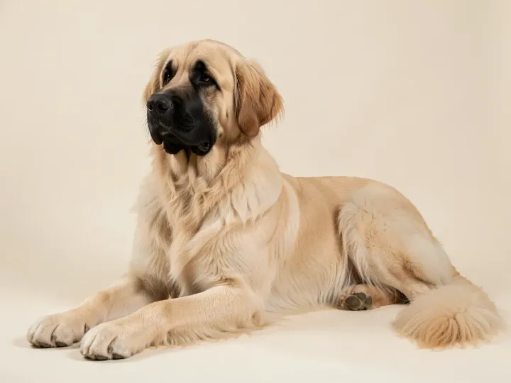 Leonberger liegend, KI-generiertes Bild
