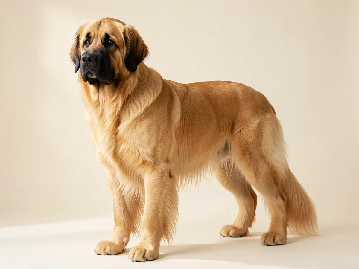 Leonberger stehend, KI-generiertes Bild