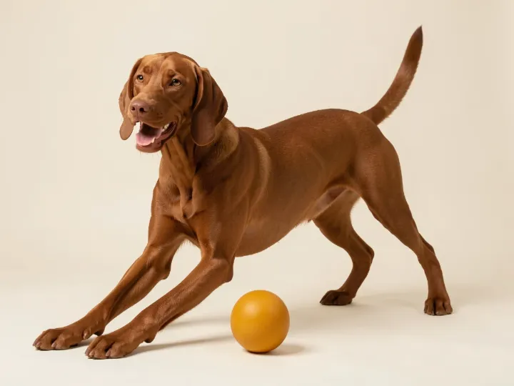 Magyar Vizsla spielend, KI-generiertes Bild