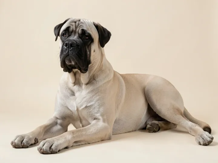 Mastiff liegend, KI-generiertes Bild