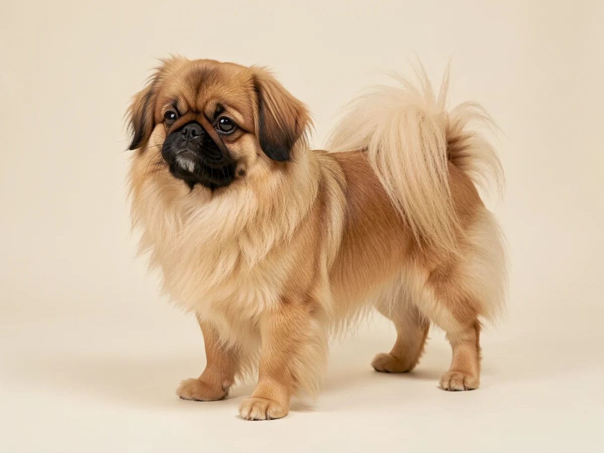 Pekingese stehend, KI-generiertes Bild