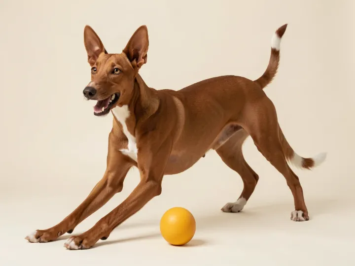 Pharaonenhund spielend, KI-generiertes Bild