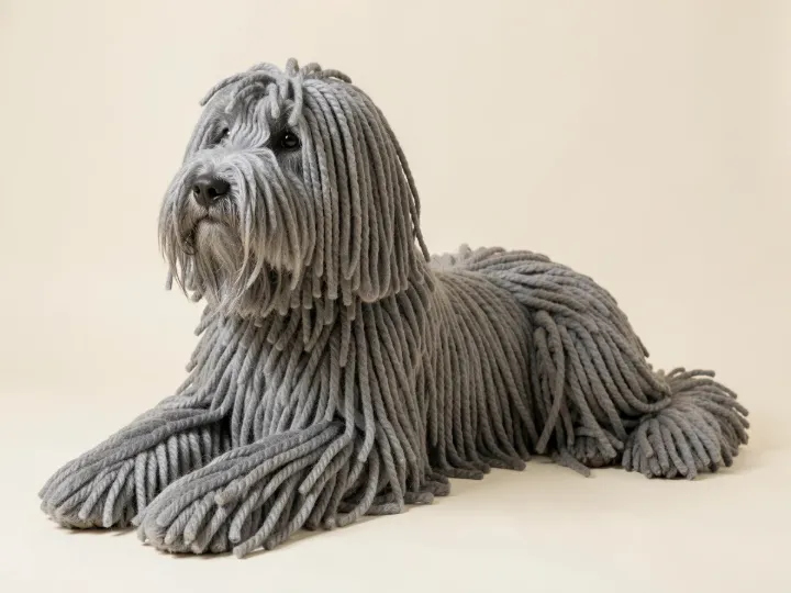 Puli liegend, KI-generiertes Bild
