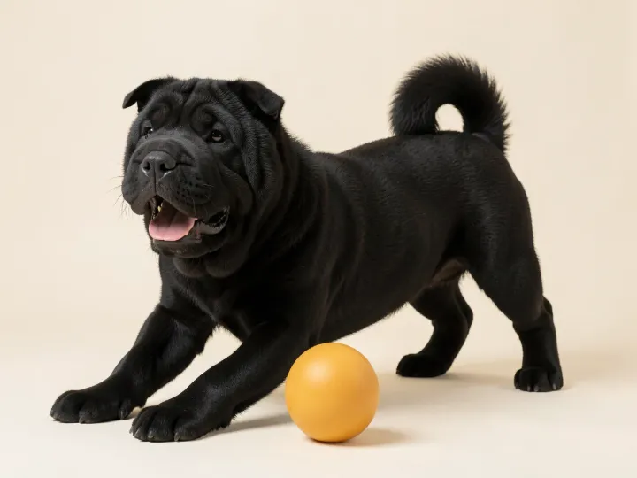 Shar Pei spielend, KI-generiertes Bild